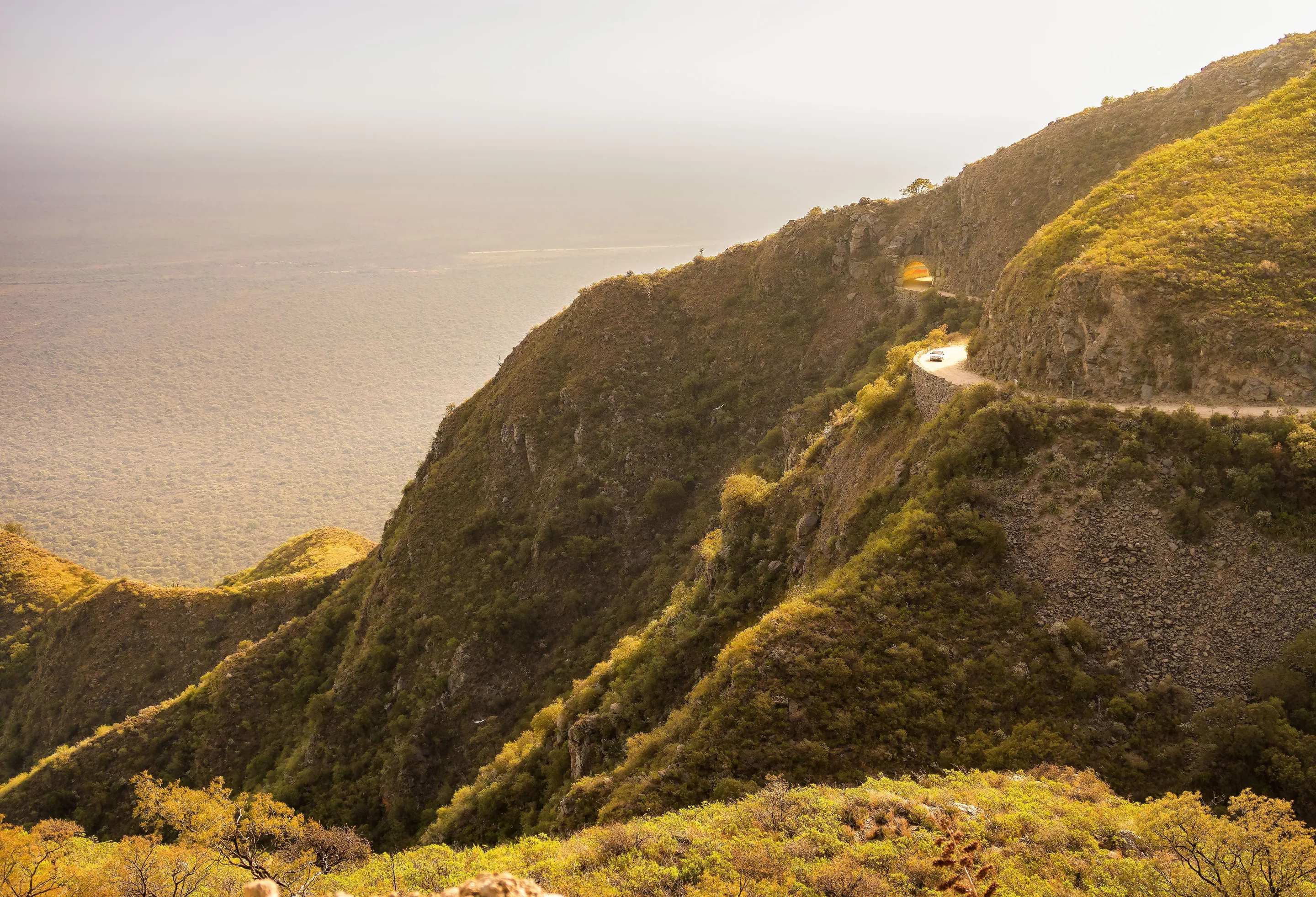 A mountain road crossing the sierras near Taninga.