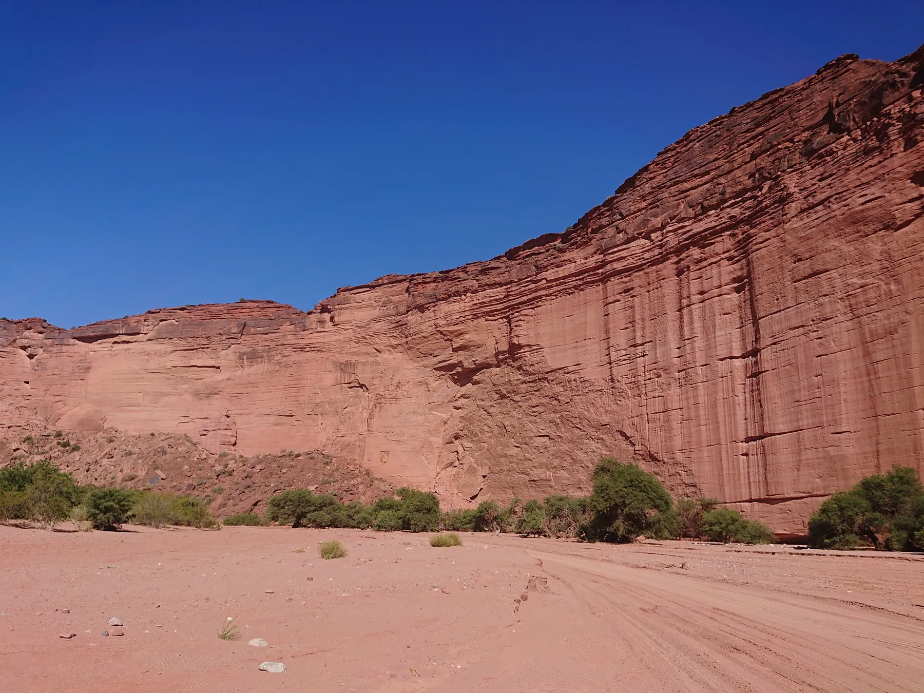Sunlit eroded rock formations in Talampaya National Park