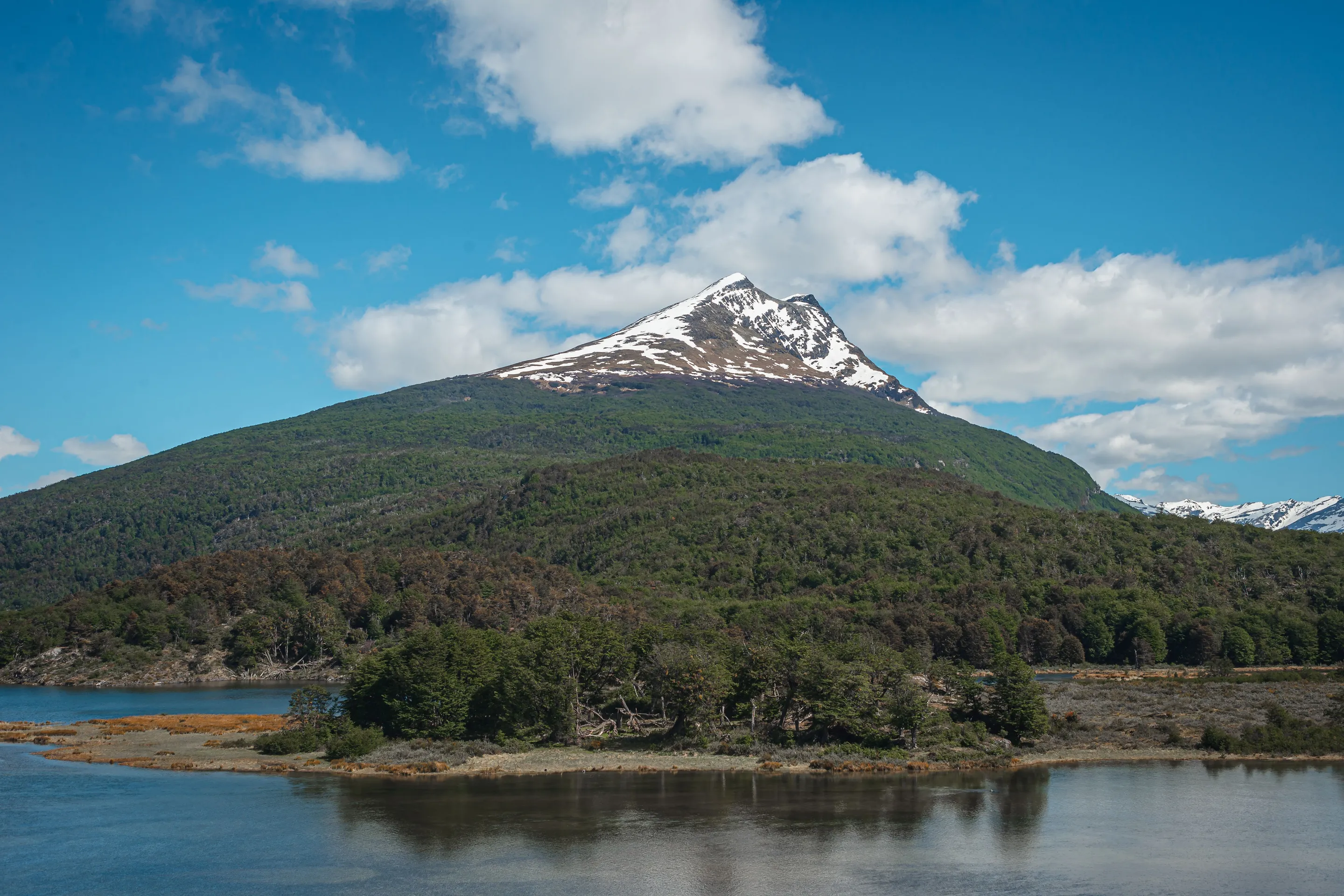 Forested mountains in Tierra del Fuego National Park