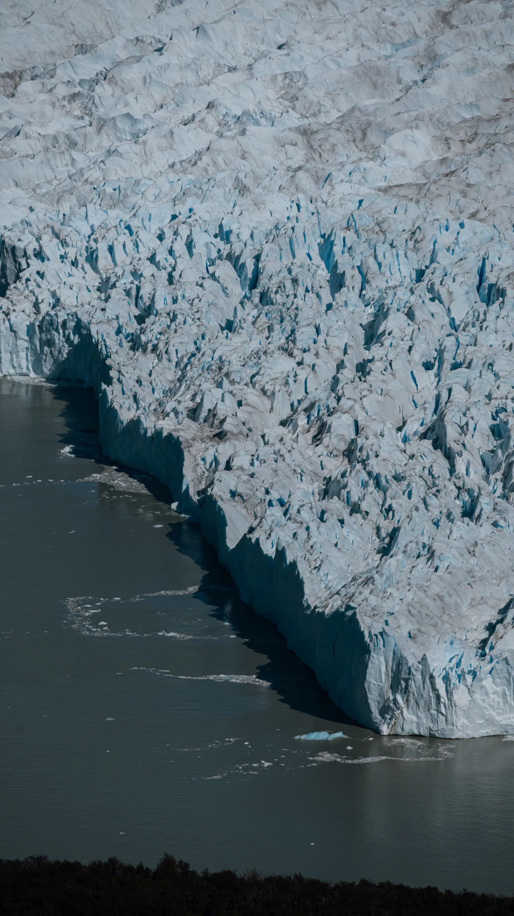 Blue ice formations at Perito Moreno Glacier in Argentine Patagonia