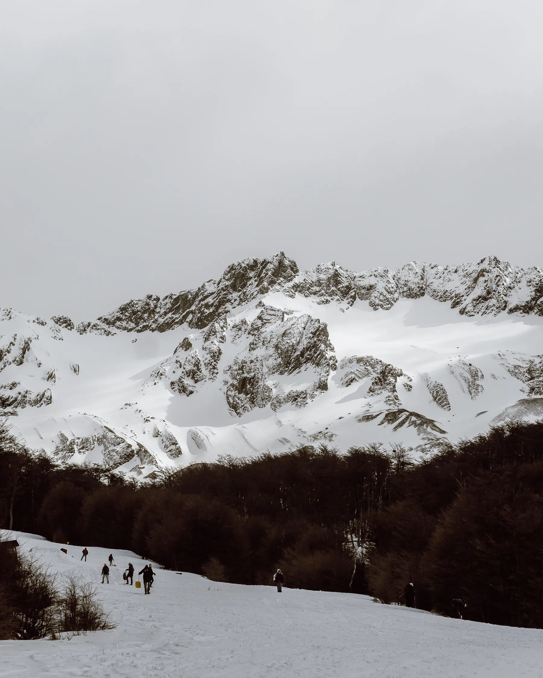 Snow and mountain terrain at Cerro Castor.
