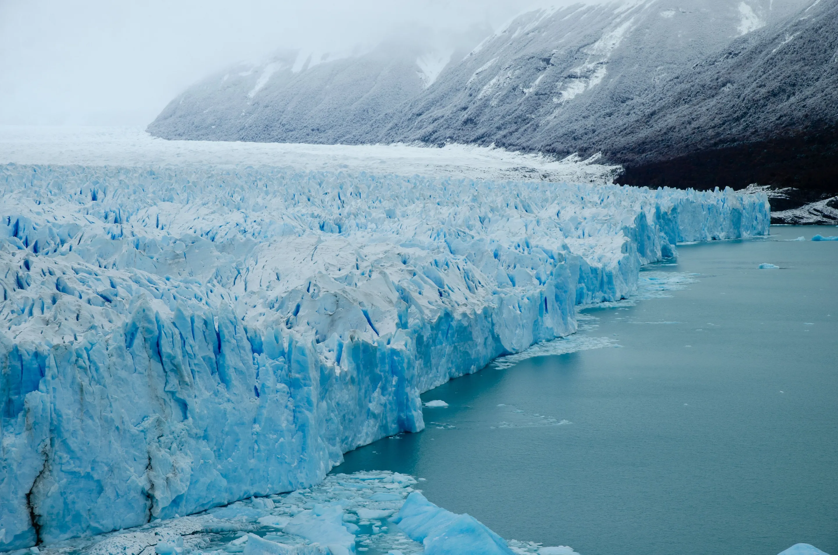 Blue formations at Perito Moreno Glacier in Santa Cruz.
