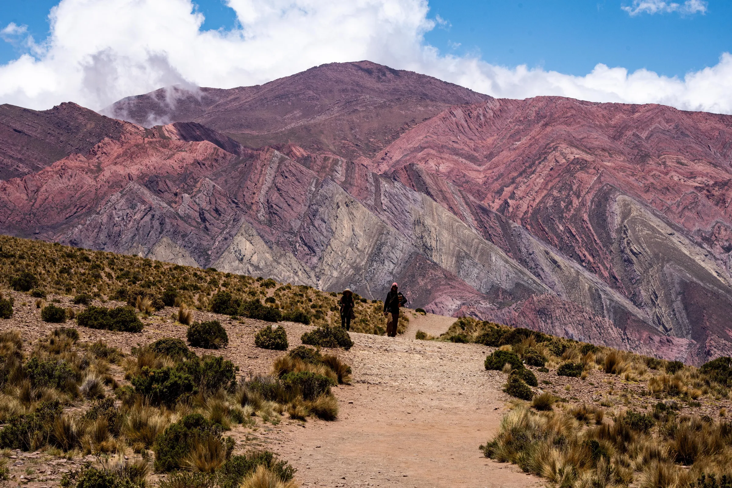 Bands of colour in the mountain formations of Jujuy Province.