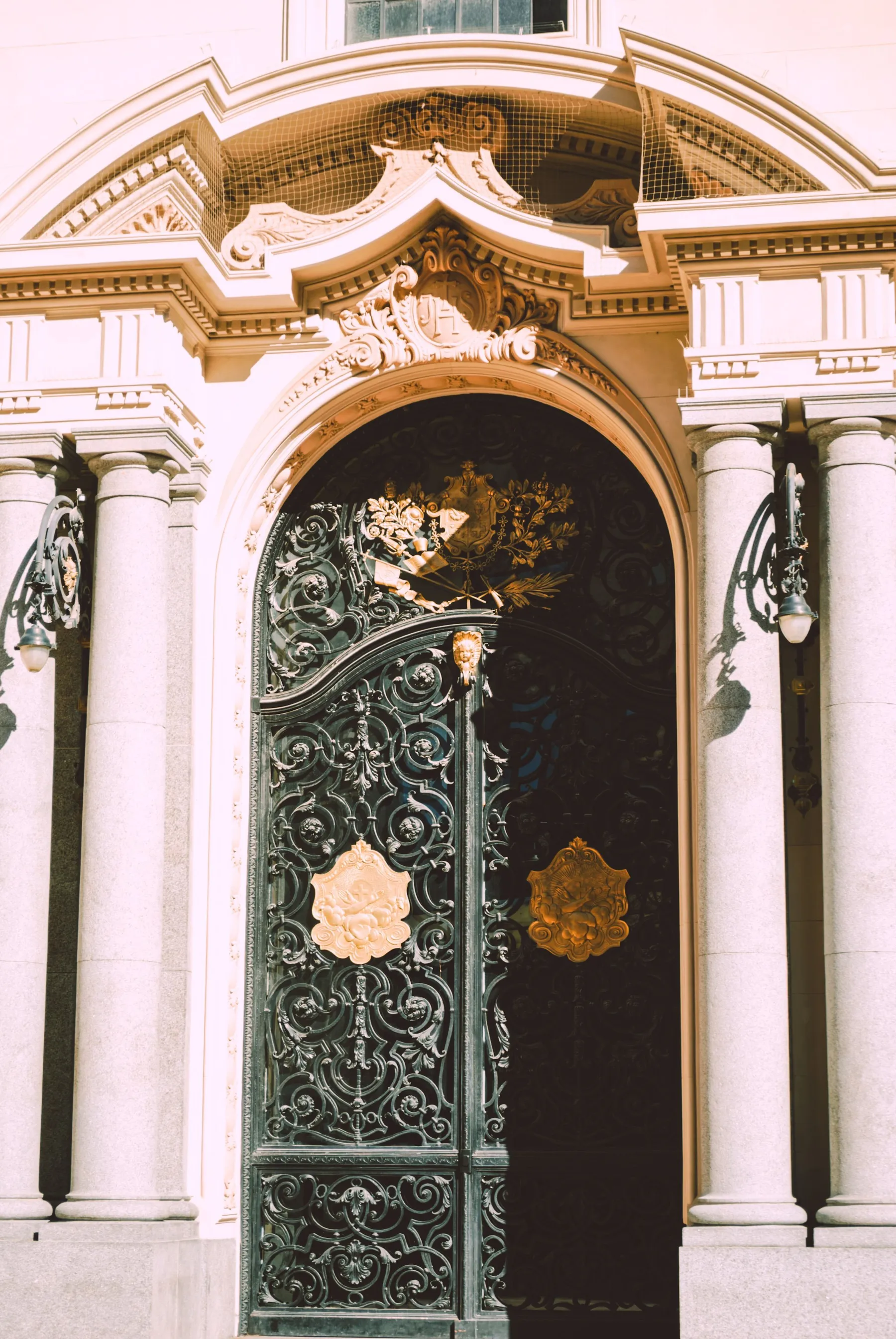 Ornamental ironwork at a historic Buenos Aires doorway