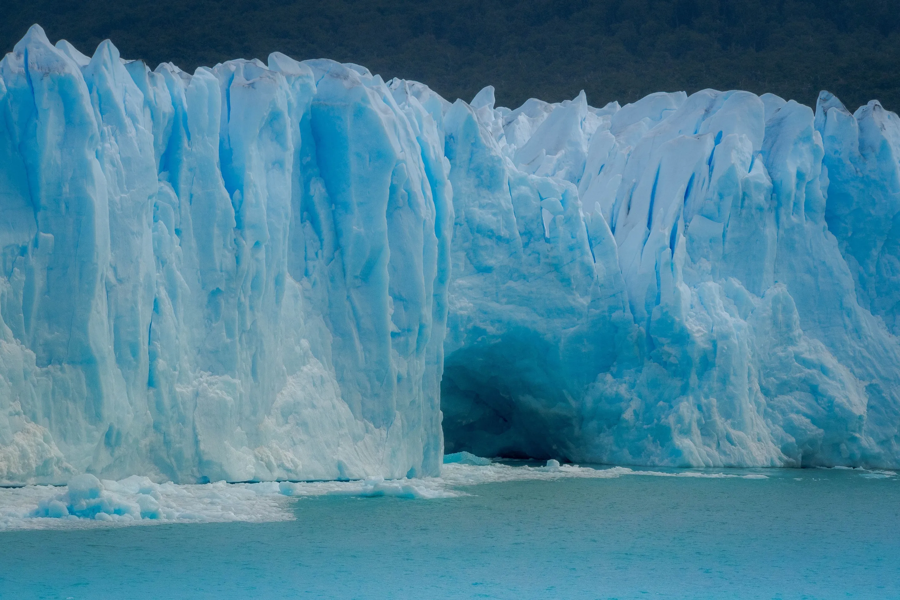 Fractured blue ice at Perito Moreno Glacier