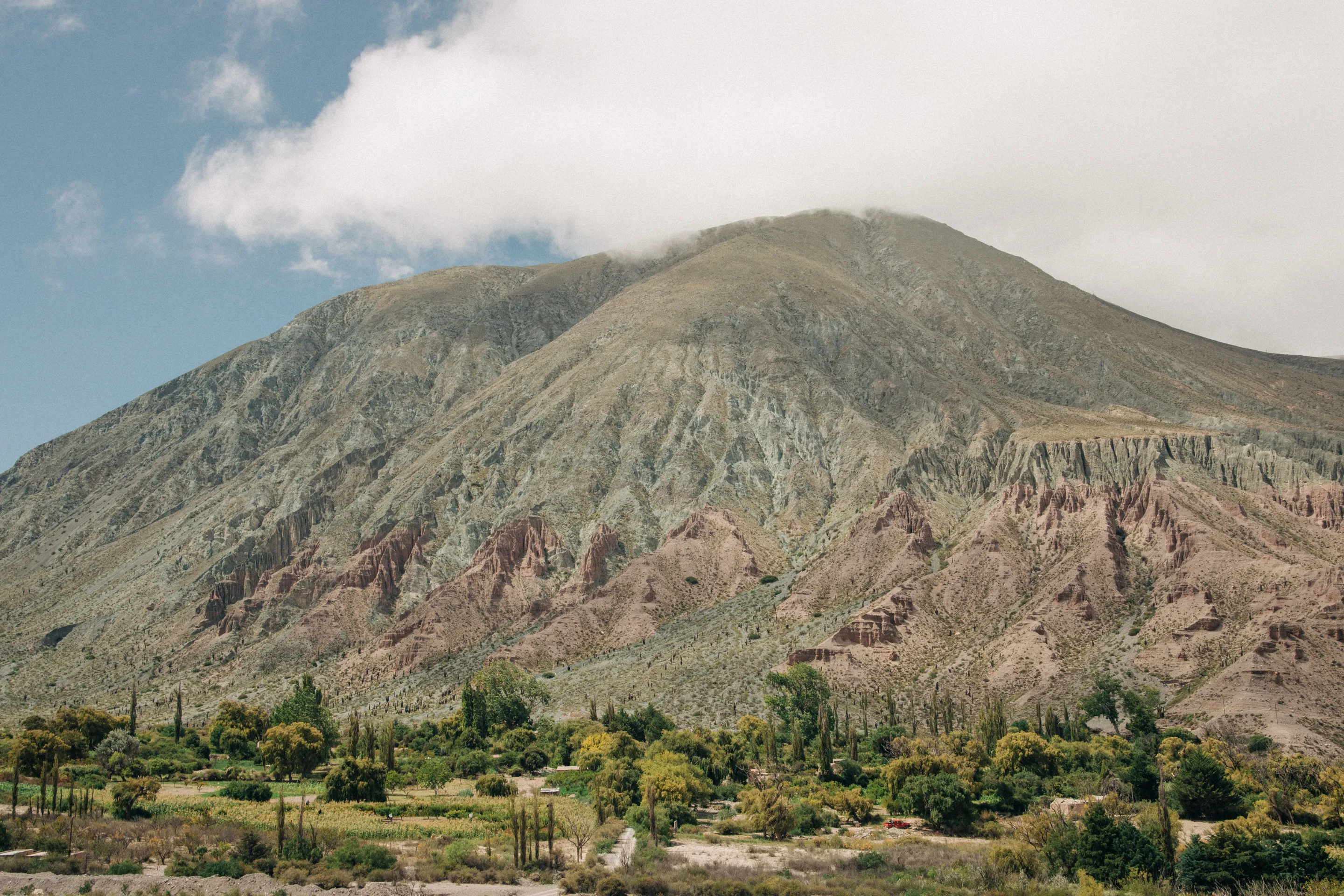 Layers of colourful rock in the mountains near Purmamarca.