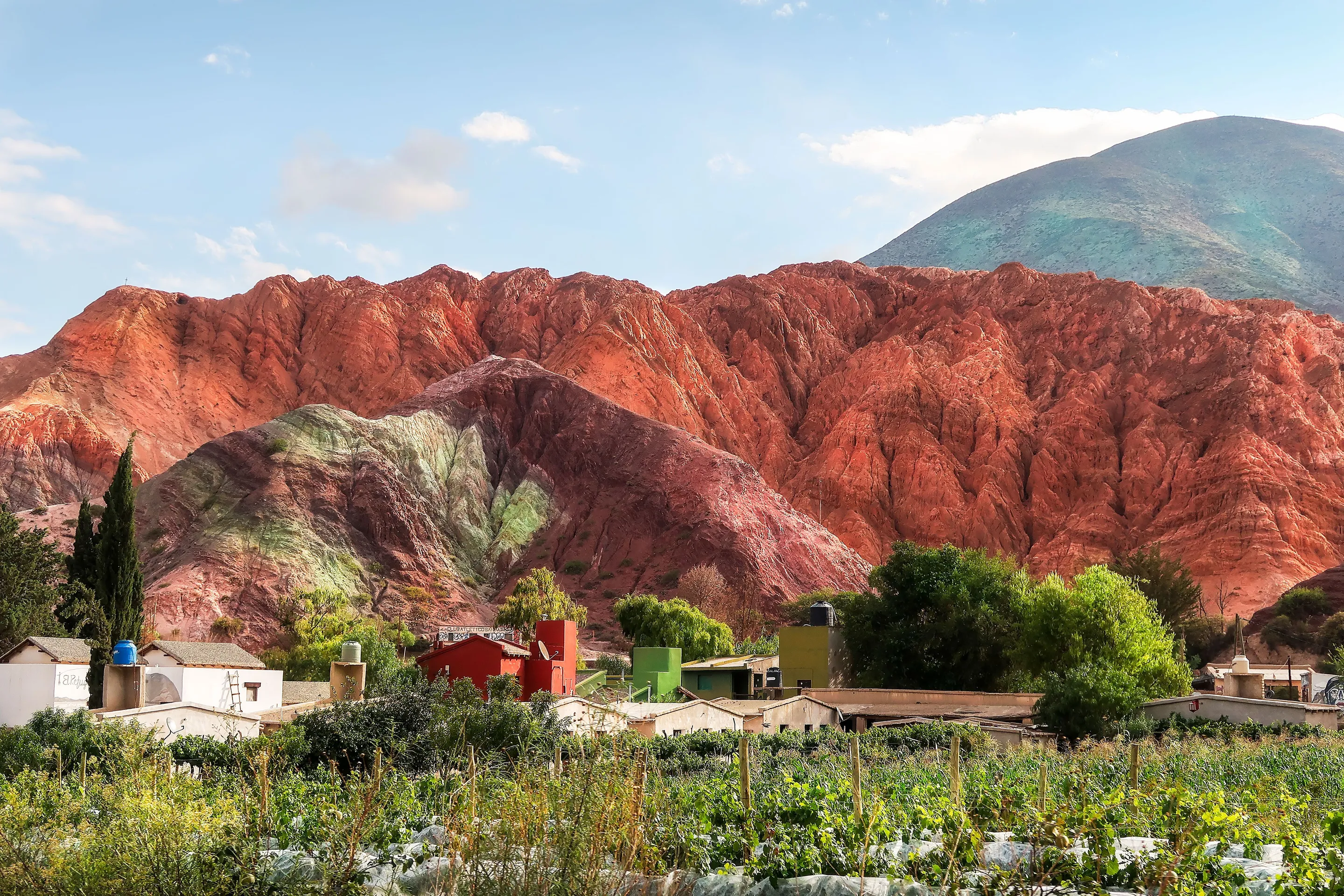 The coloured hills and village of Purmamarca in Jujuy.